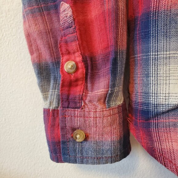 American Eagle Outfitters Women Shirt Boyfriend Plaid Fit Flannel Size M Casual - Picture 4 of 10